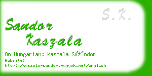sandor kaszala business card